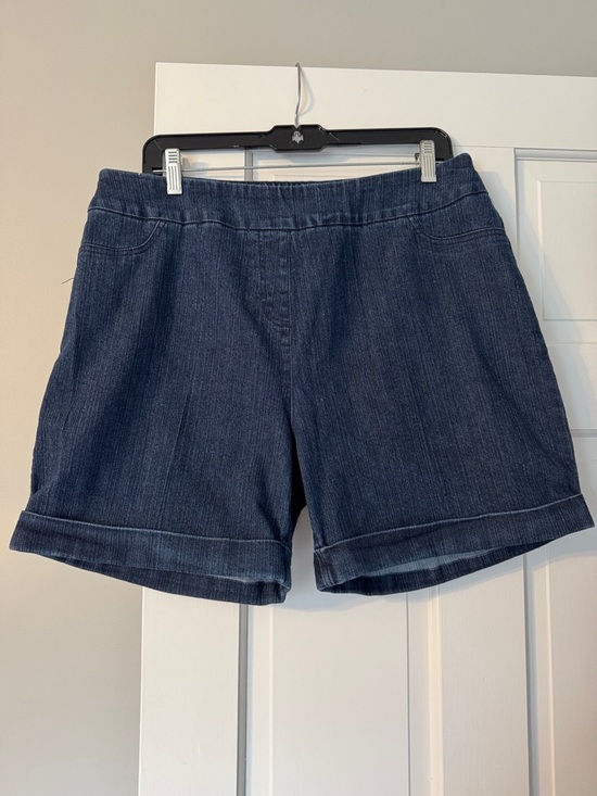 Soft Surroundings Pants - Soft Surroundings Dark Indigo Denim Cuffed Shorts size L